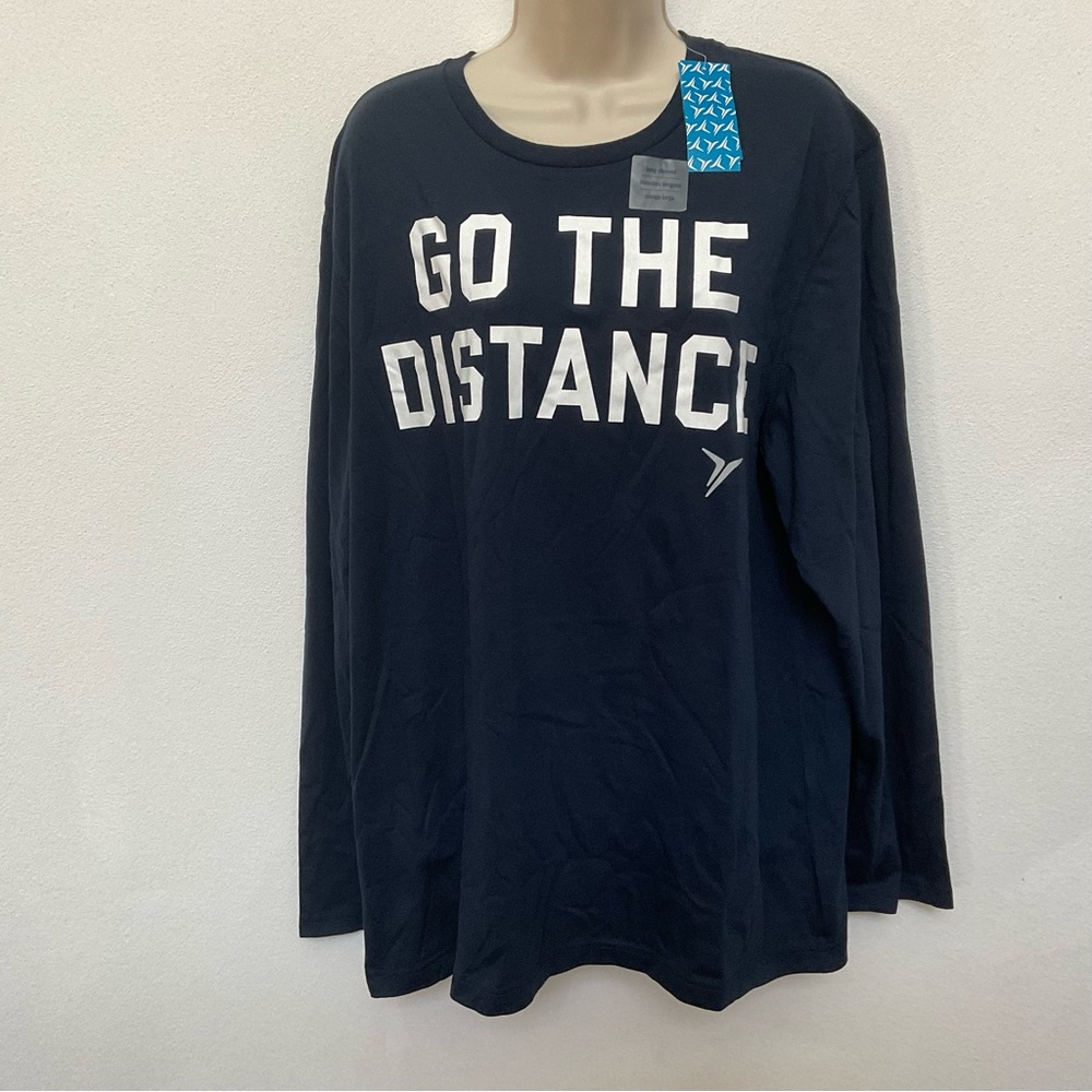 NWT Old Navy Go Dry Navy Long Sleeve Go the Distance Workout Shirt Size XL
